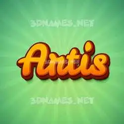 artis in Green Rays style - 3D name wallpaper