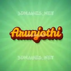 arunjothi in Green Rays style - 3D name wallpaper