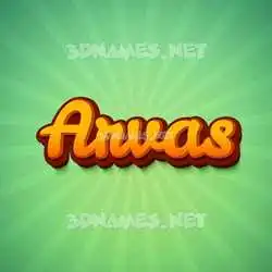 arvas in Green Rays style - 3D name wallpaper