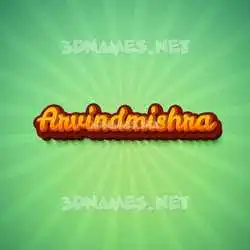 arvindmishra in Green Rays style - 3D name wallpaper