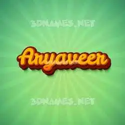 aryaveer in Green Rays style - 3D name wallpaper