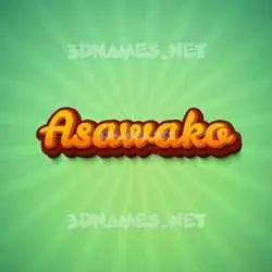 asawako in Green Rays style - 3D name wallpaper
