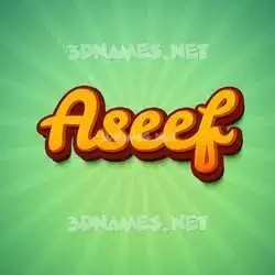 aseef in Green Rays style - 3D name wallpaper