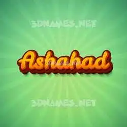 ashahad in Green Rays style - 3D name wallpaper