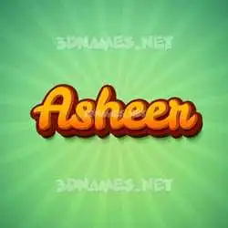 asheer in Green Rays style - 3D name wallpaper