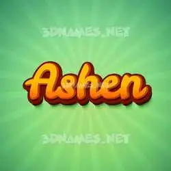 ashen in Green Rays style - 3D name wallpaper