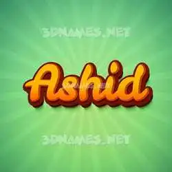 ashid in Green Rays style - 3D name wallpaper