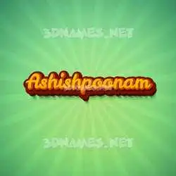 ashishpoonam in Green Rays style - 3D name wallpaper