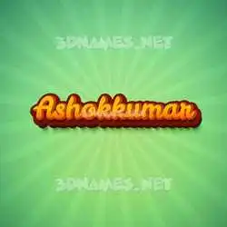 ashokkumar in Green Rays style - 3D name wallpaper