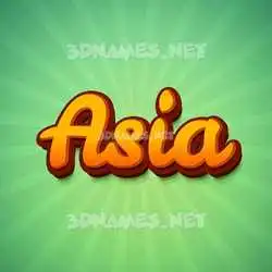 asia in Green Rays style - 3D name wallpaper