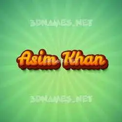 asim khan in Green Rays style - 3D name wallpaper