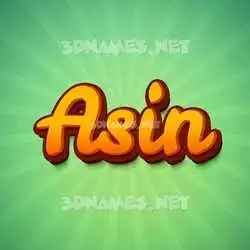 asin in Green Rays style - 3D name wallpaper