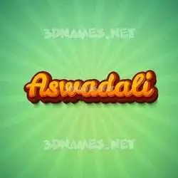 aswadali in Green Rays style - 3D name wallpaper