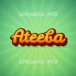 ateeba in Green Rays style - 3D name wallpaper