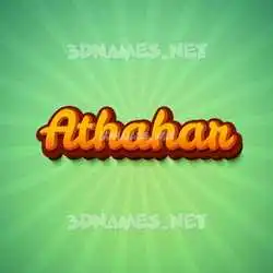 athahar in Green Rays style - 3D name wallpaper