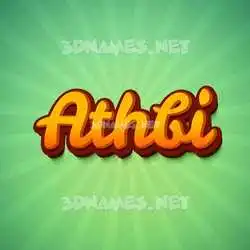athbi in Green Rays style - 3D name wallpaper