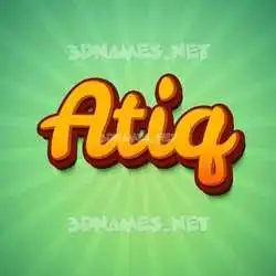 atiq in Green Rays style - 3D name wallpaper
