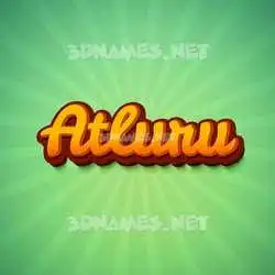 atluru in Green Rays style - 3D name wallpaper