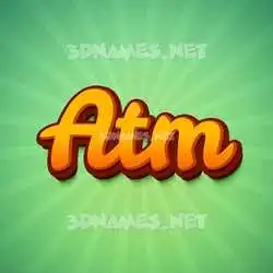 atm in Green Rays style - 3D name wallpaper