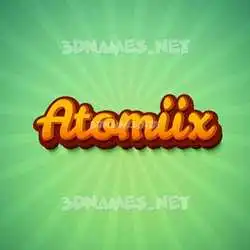 atomiix in Green Rays style - 3D name wallpaper