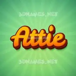 attie in Green Rays style - 3D name wallpaper