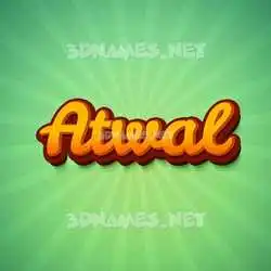 atwal in Green Rays style - 3D name wallpaper