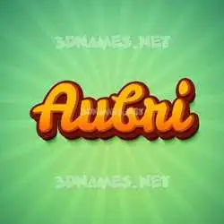 aubri in Green Rays style - 3D name wallpaper