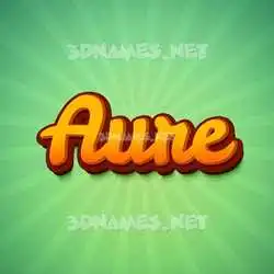 aure in Green Rays style - 3D name wallpaper