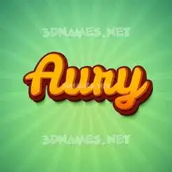aury in Green Rays style - 3D name wallpaper