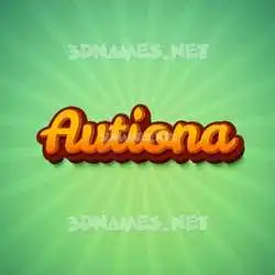 autiona in Green Rays style - 3D name wallpaper