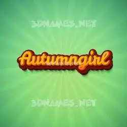 autumngirl in Green Rays style - 3D name wallpaper