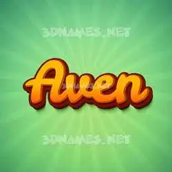 aven in Green Rays style - 3D name wallpaper