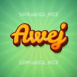 awej in Green Rays style - 3D name wallpaper