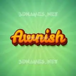 awnish in Green Rays style - 3D name wallpaper