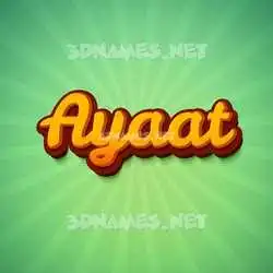 ayaat in Green Rays style - 3D name wallpaper