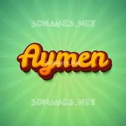 aymen in Green Rays style - 3D name wallpaper