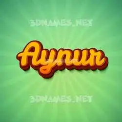aynur in Green Rays style - 3D name wallpaper