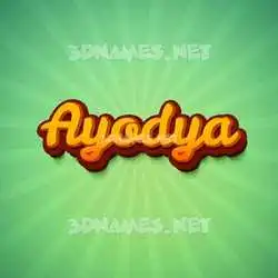 ayodya in Green Rays style - 3D name wallpaper