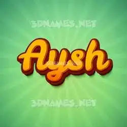 aysh in Green Rays style - 3D name wallpaper