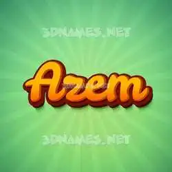 azem in Green Rays style - 3D name wallpaper