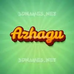azhagu in Green Rays style - 3D name wallpaper