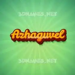 azhaguvel in Green Rays style - 3D name wallpaper