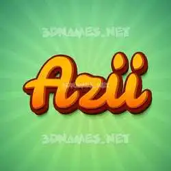 azii in Green Rays style - 3D name wallpaper