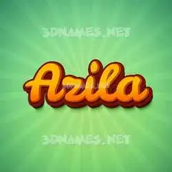 azila in Green Rays style - 3D name wallpaper