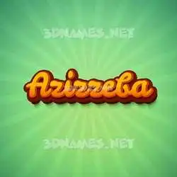azizzeba in Green Rays style - 3D name wallpaper