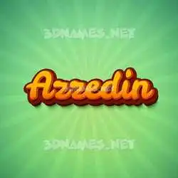 azzedin in Green Rays style - 3D name wallpaper