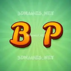b p in Green Rays style - 3D name wallpaper