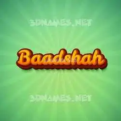 baadshah in Green Rays style - 3D name wallpaper