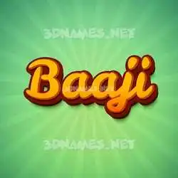 baaji in Green Rays style - 3D name wallpaper