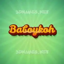 baboykoh in Green Rays style - 3D name wallpaper